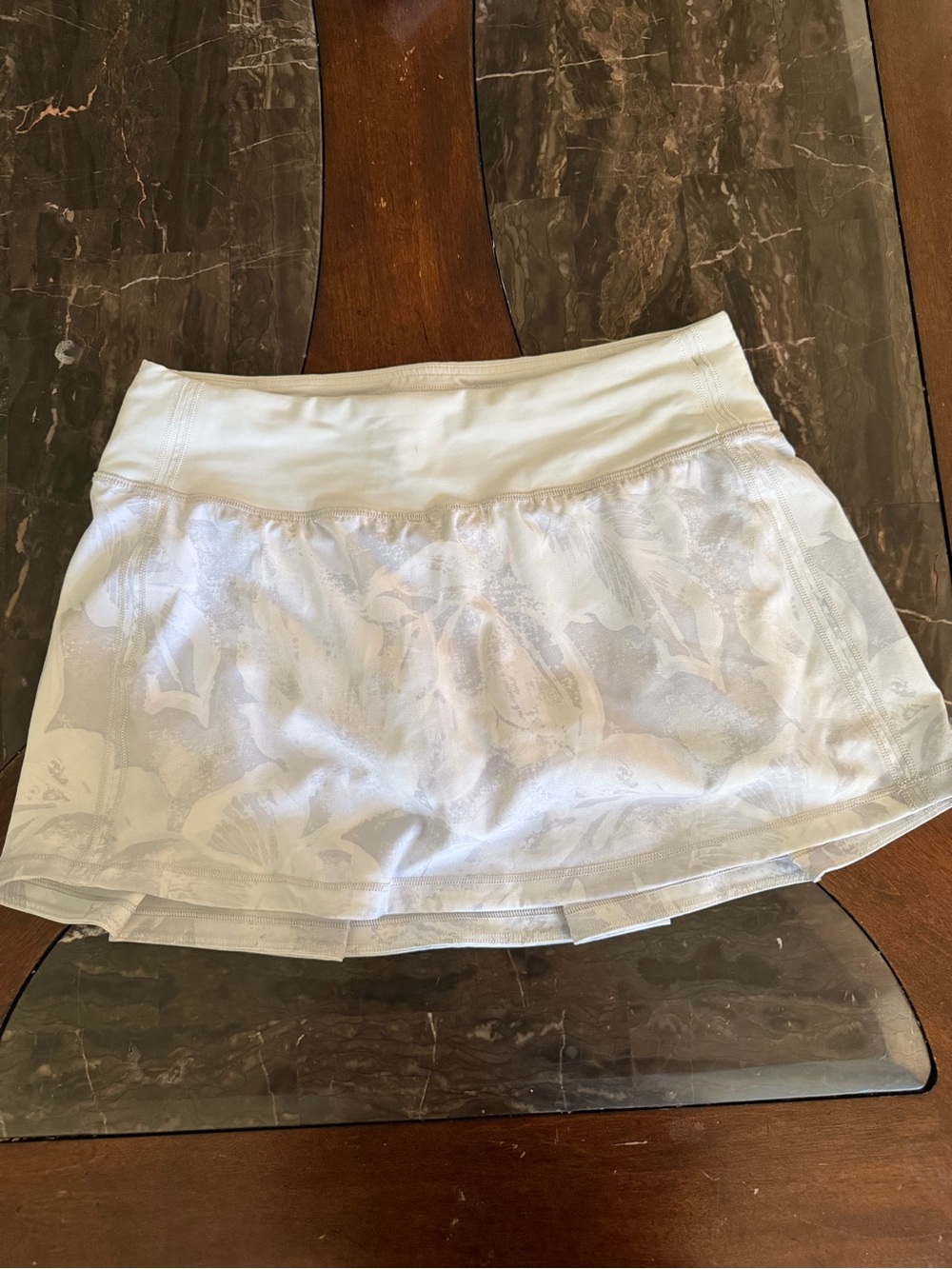 lululemon athletica White Mini Active Skort with Subtle Pattern